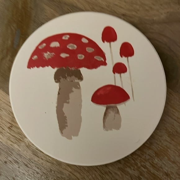 Mushroom Coaster Set of 4 Prima Design Stone Cork Backing - Picture 5 of 7